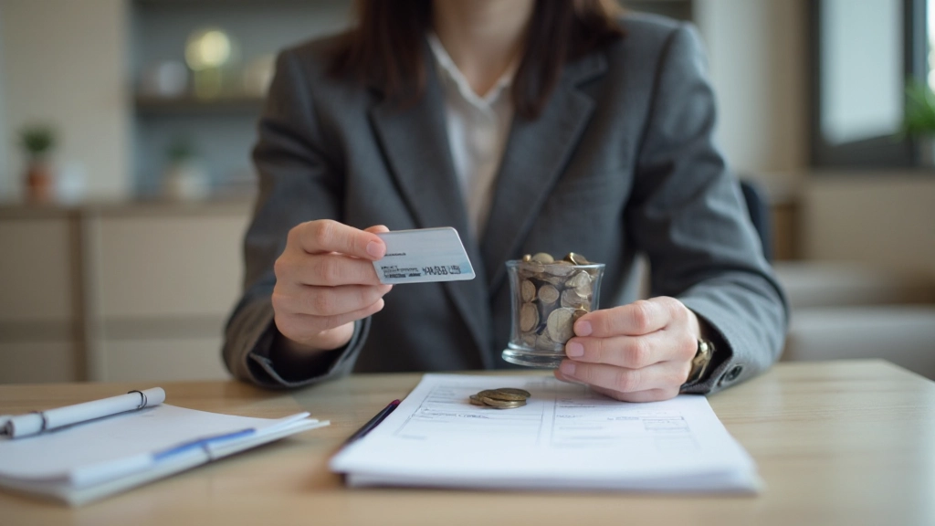 Фотография банковской карты, монет и сберегательной книжки на столе