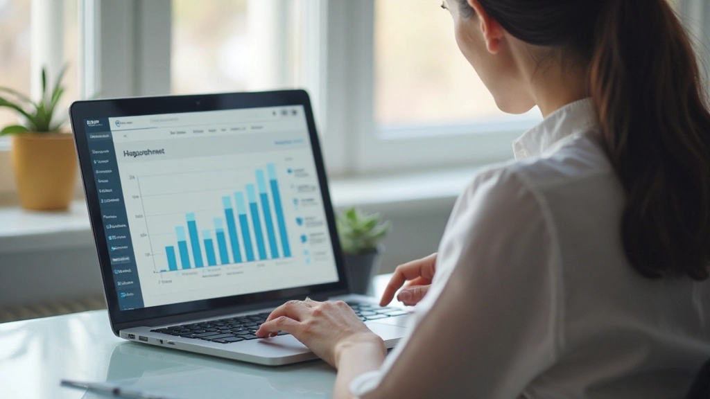 Персональный финансовый анализ с графиками и диаграммами расходов на ноутбуке